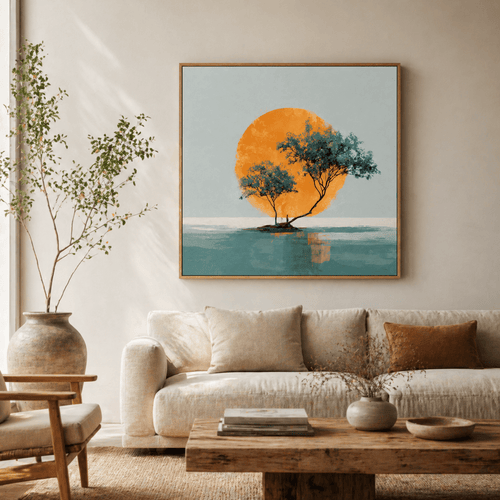 Japanese Landscape Art Canvas Print — Golden Isle by Rossetti Art