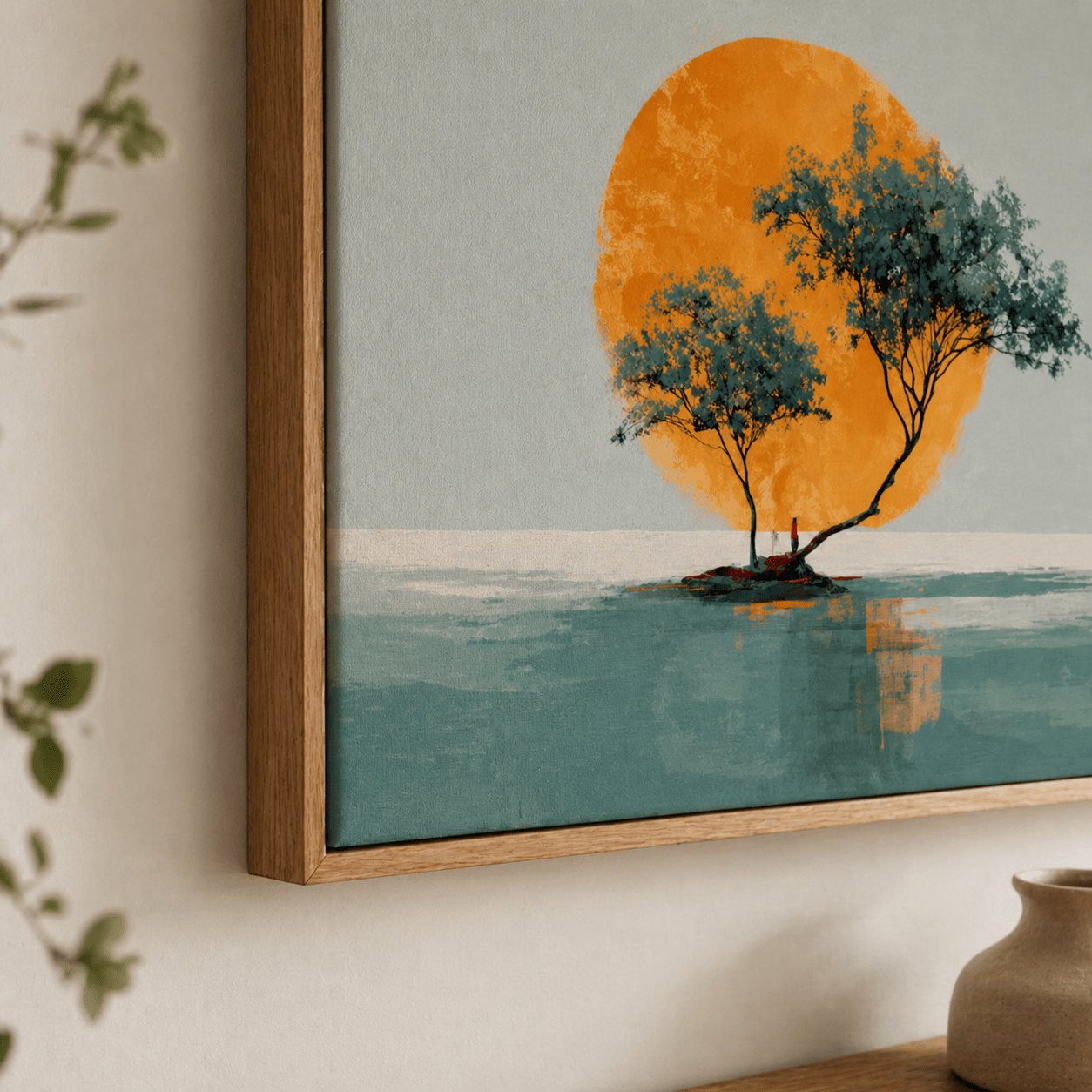 Japanese Landscape Art Canvas Print — Golden Isle by Rossetti Art