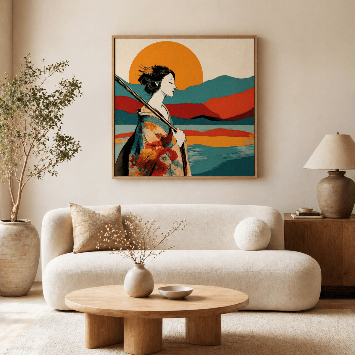 Japanese Poster Art Canvas Print — Still Waters by Rossetti Art