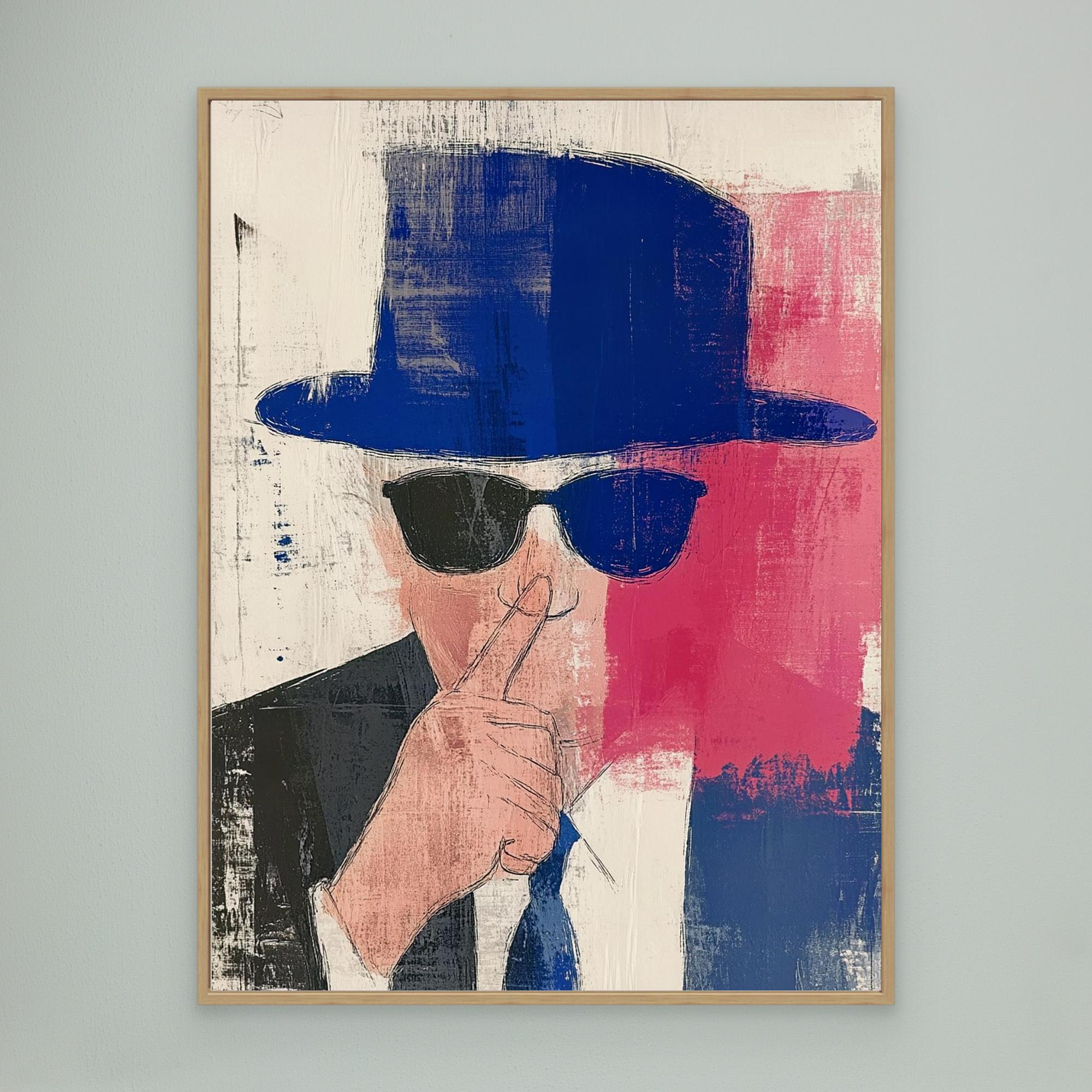 Canvas Print: Secret Agent Pop Art – Modern Abstract Wall Art