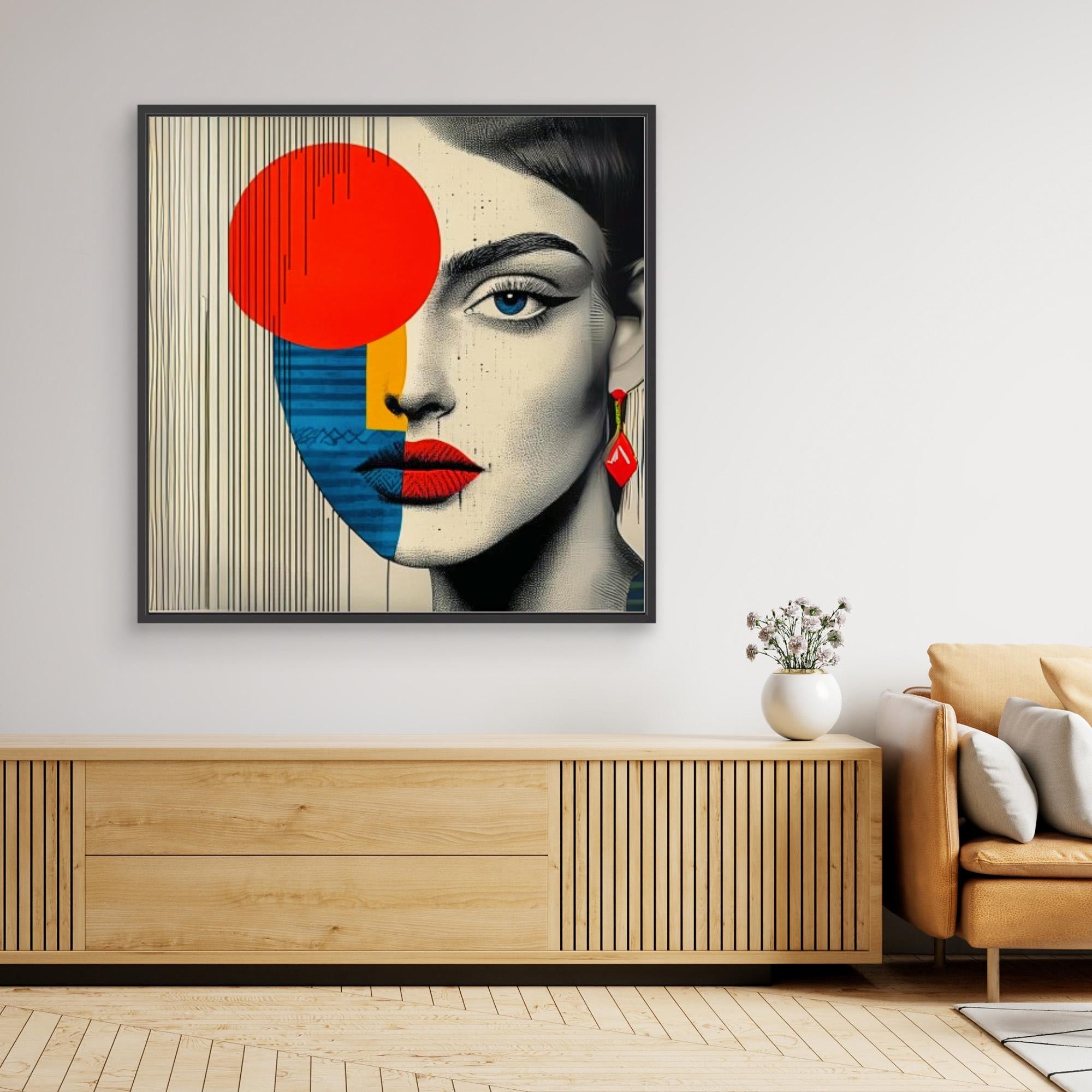 Canvas Print : Abstract Vision - Modern Geometric Portrait Art Print 