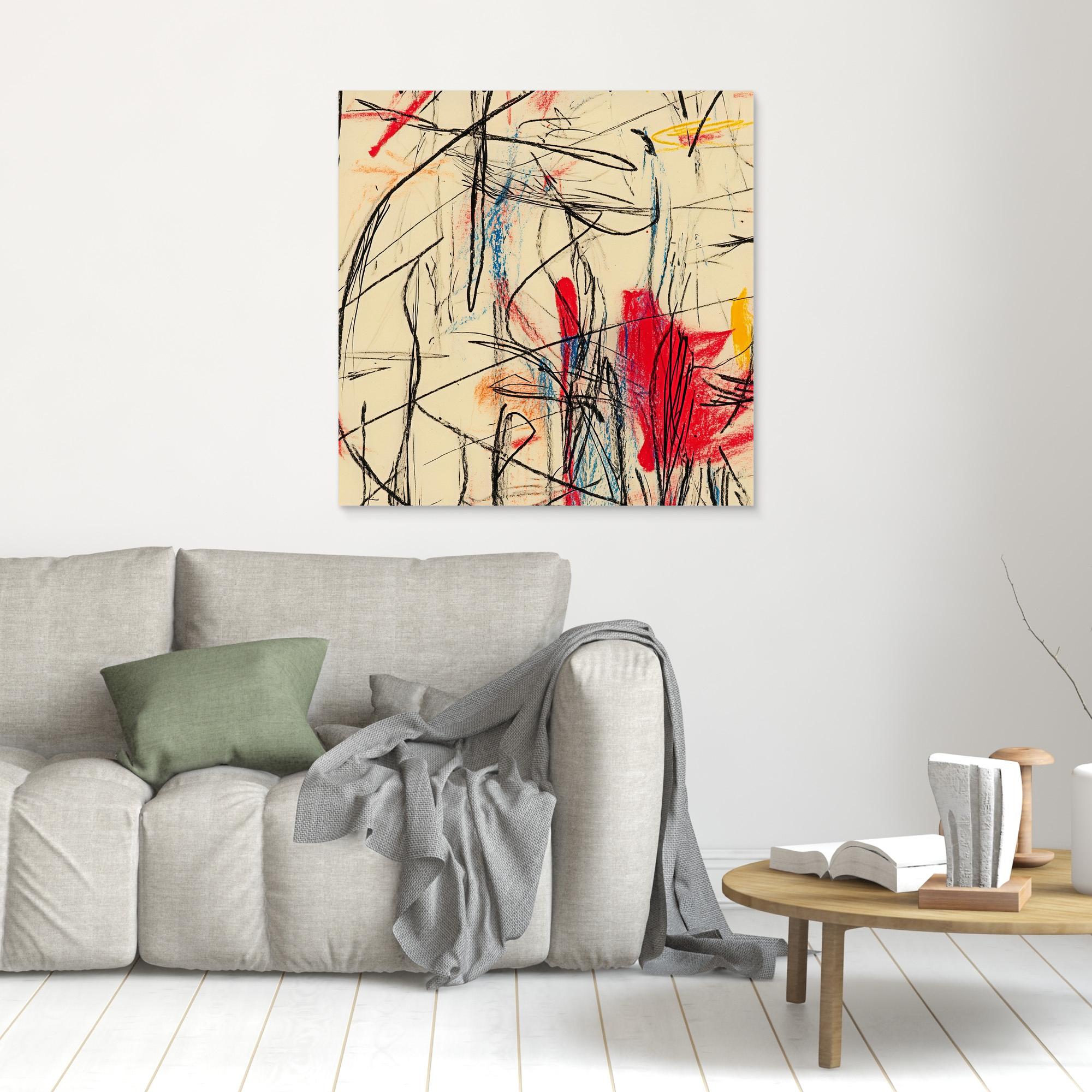 Canvas Print: Chaotic Harmony - Abstract Expressionist Line Art