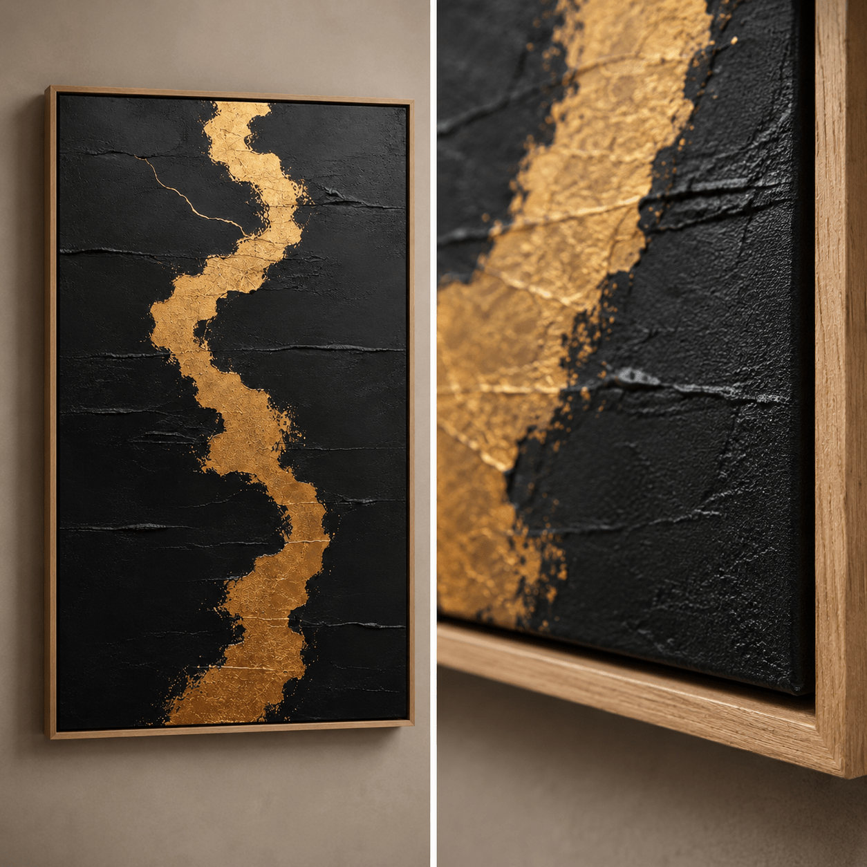 Kintsugi Painting — Gilded Fracture