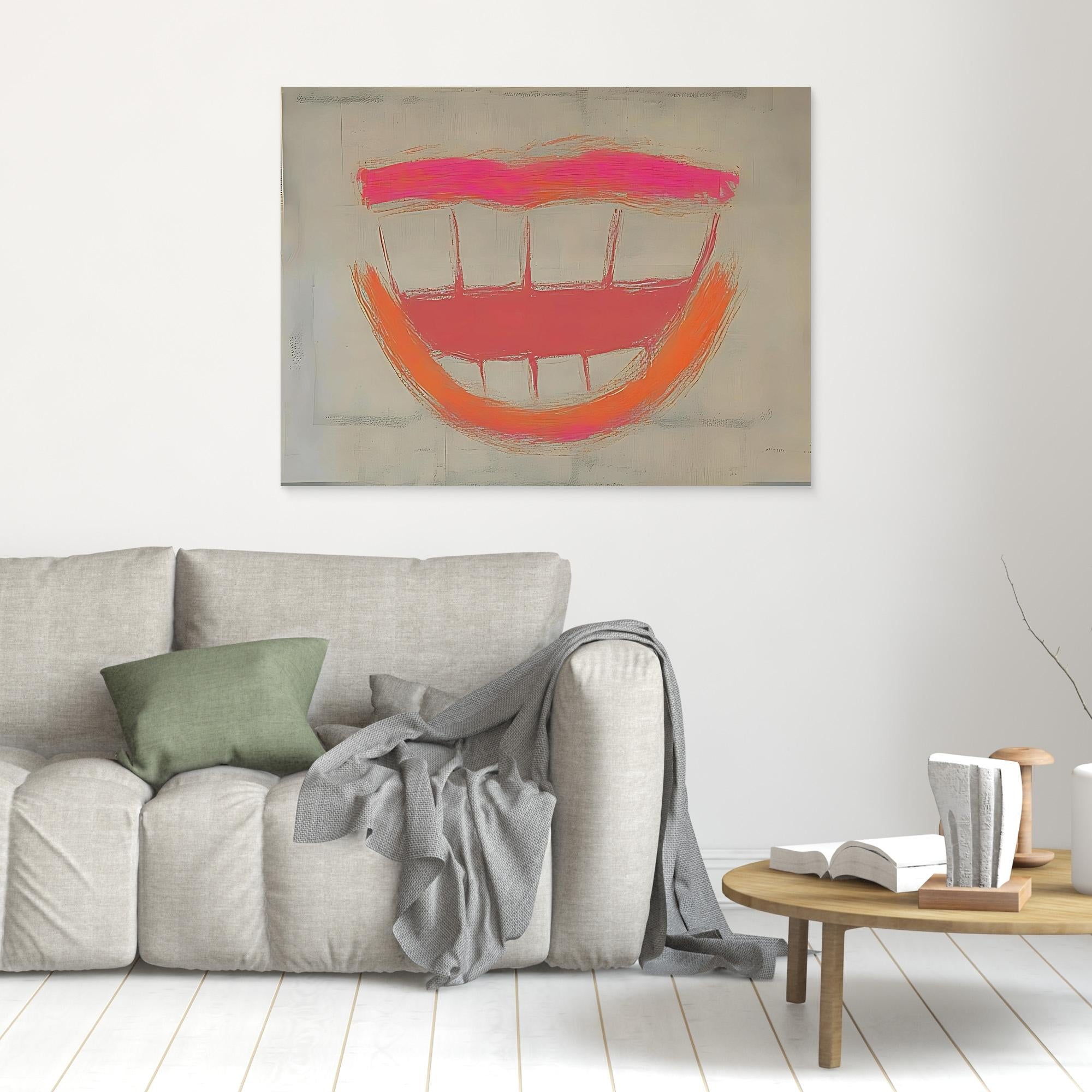 Canvas Print: Neon Grin - Abstract Pop Art Wall Art