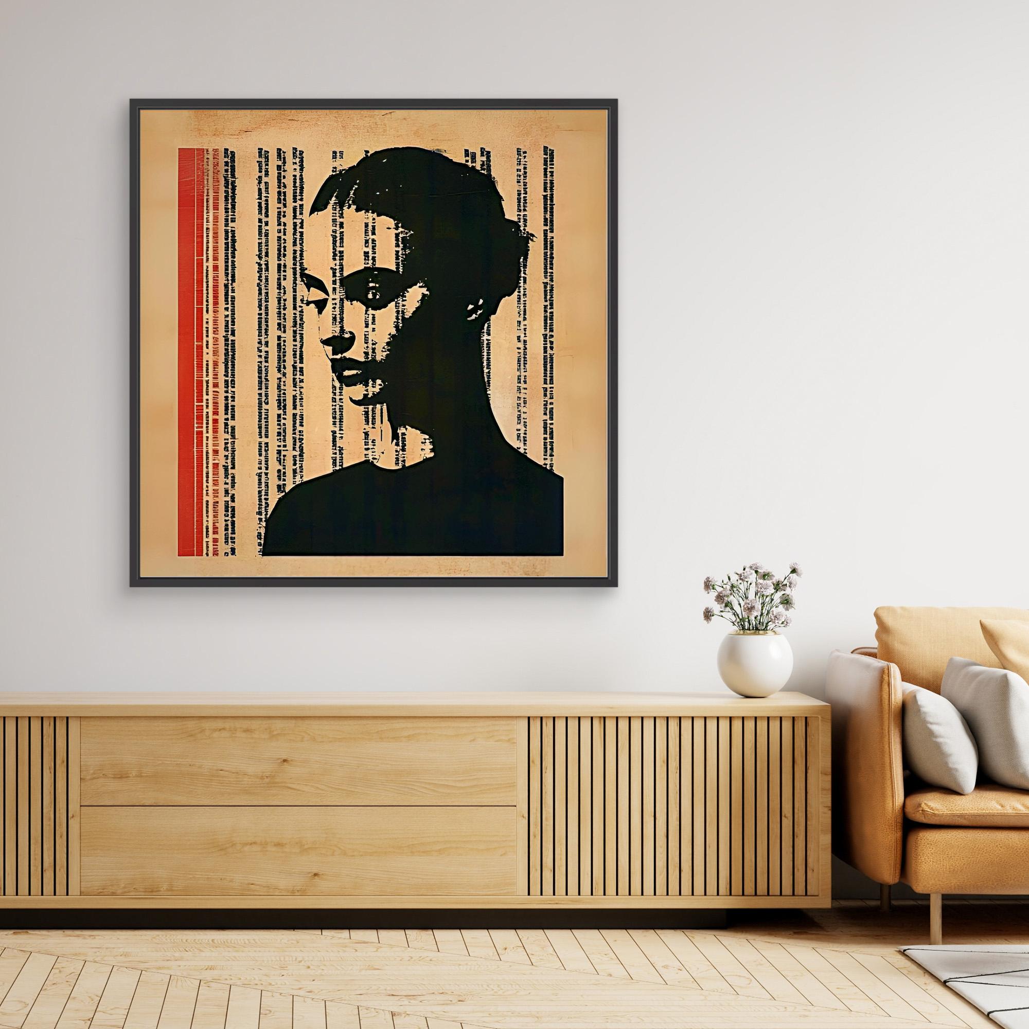 Canvas Print: Coded Identity - Abstract Portrait Art