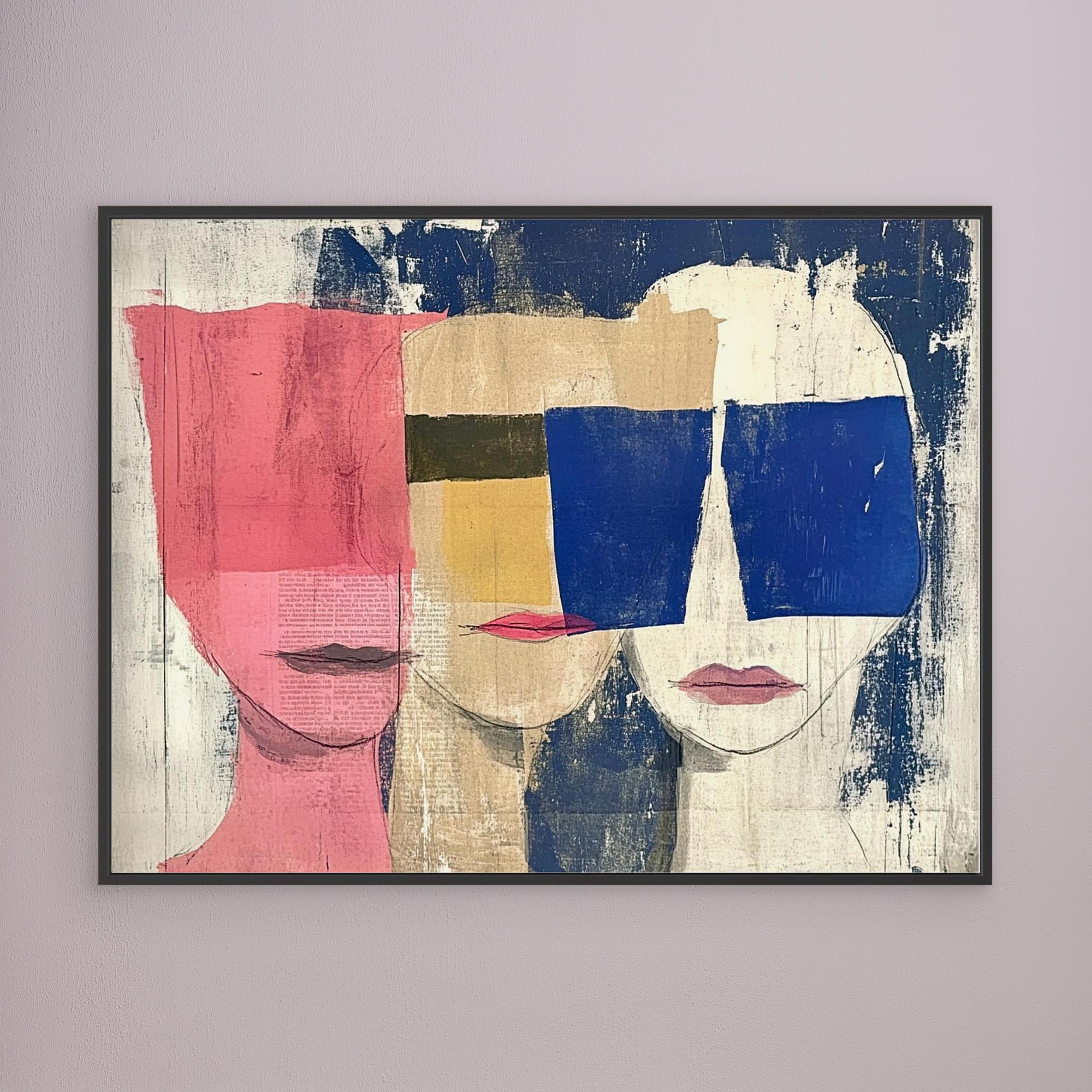 Canvas Print: Abstract Contemporary Faces – Contemporary Mixed Media Art