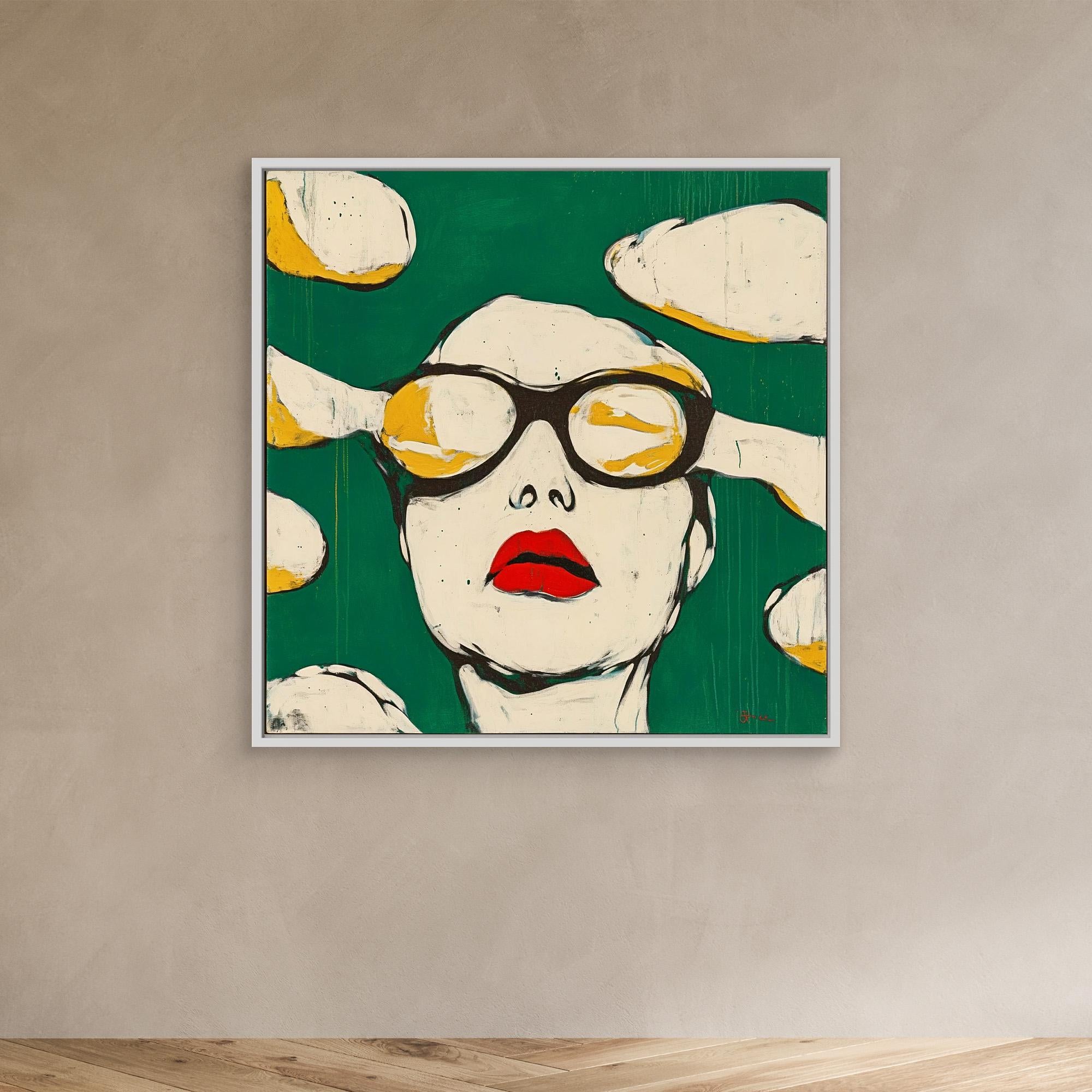 Canvas Print : Visionary Chic – Bold Modern Abstract Portrait Art