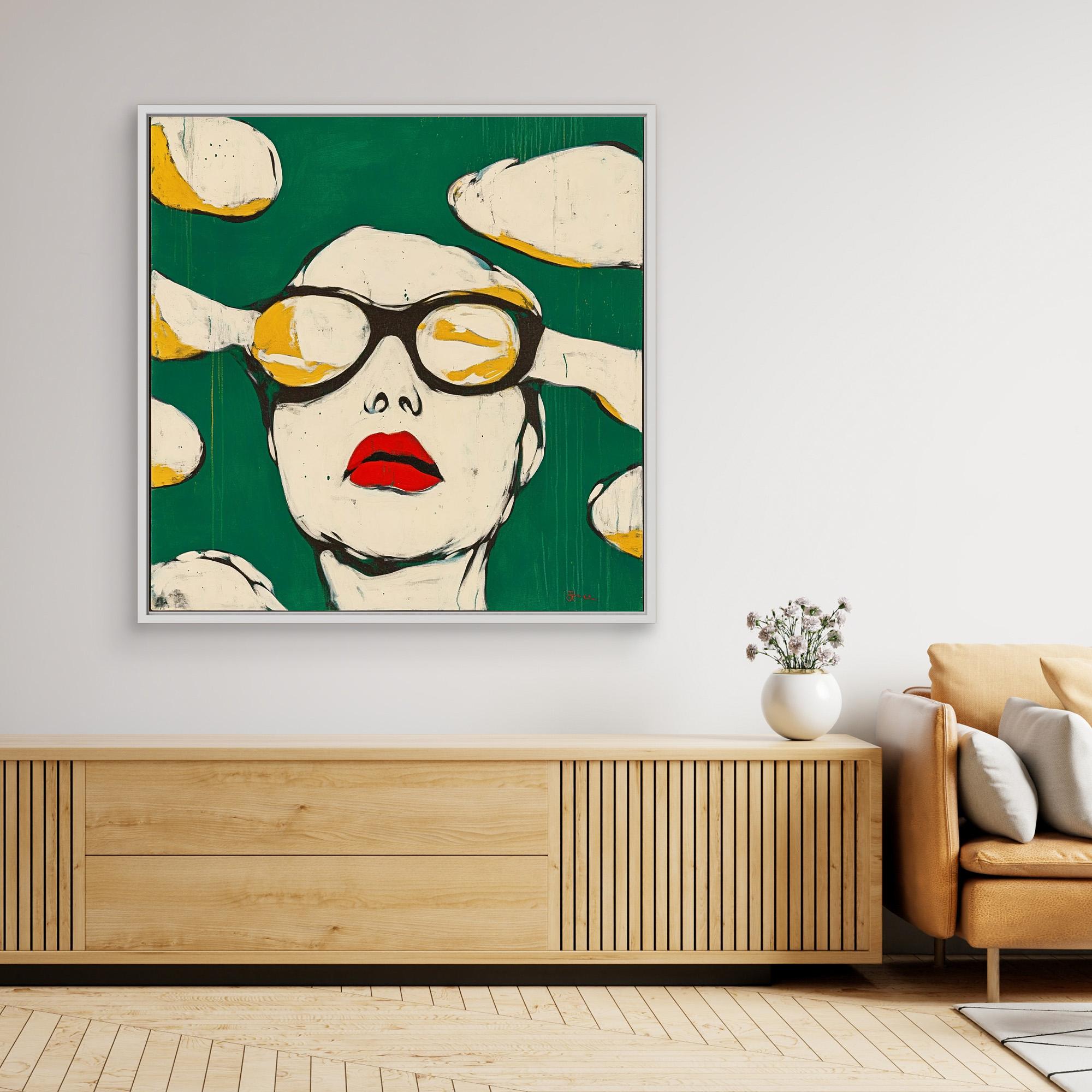 Canvas Print : Visionary Chic – Bold Modern Abstract Portrait Art