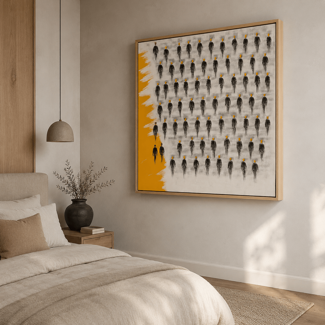 Large Abstract Wall Art Canvas Print — Yellow Dissent by Rossetti Art