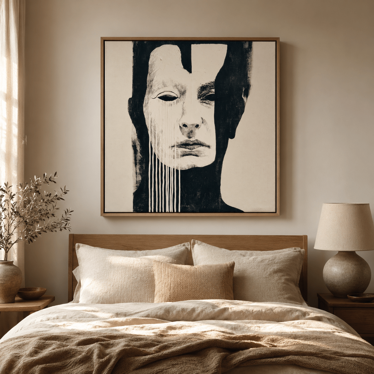 Large Black and White Canvas Wall Art — Half Light by Rossetti Art