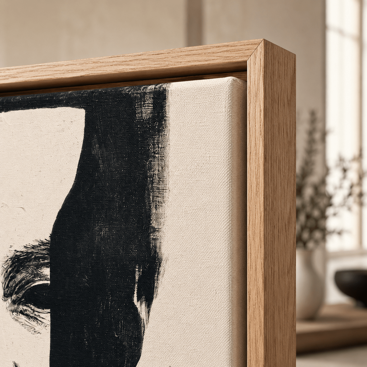 Large Black and White Canvas Wall Art — Half Light by Rossetti Art