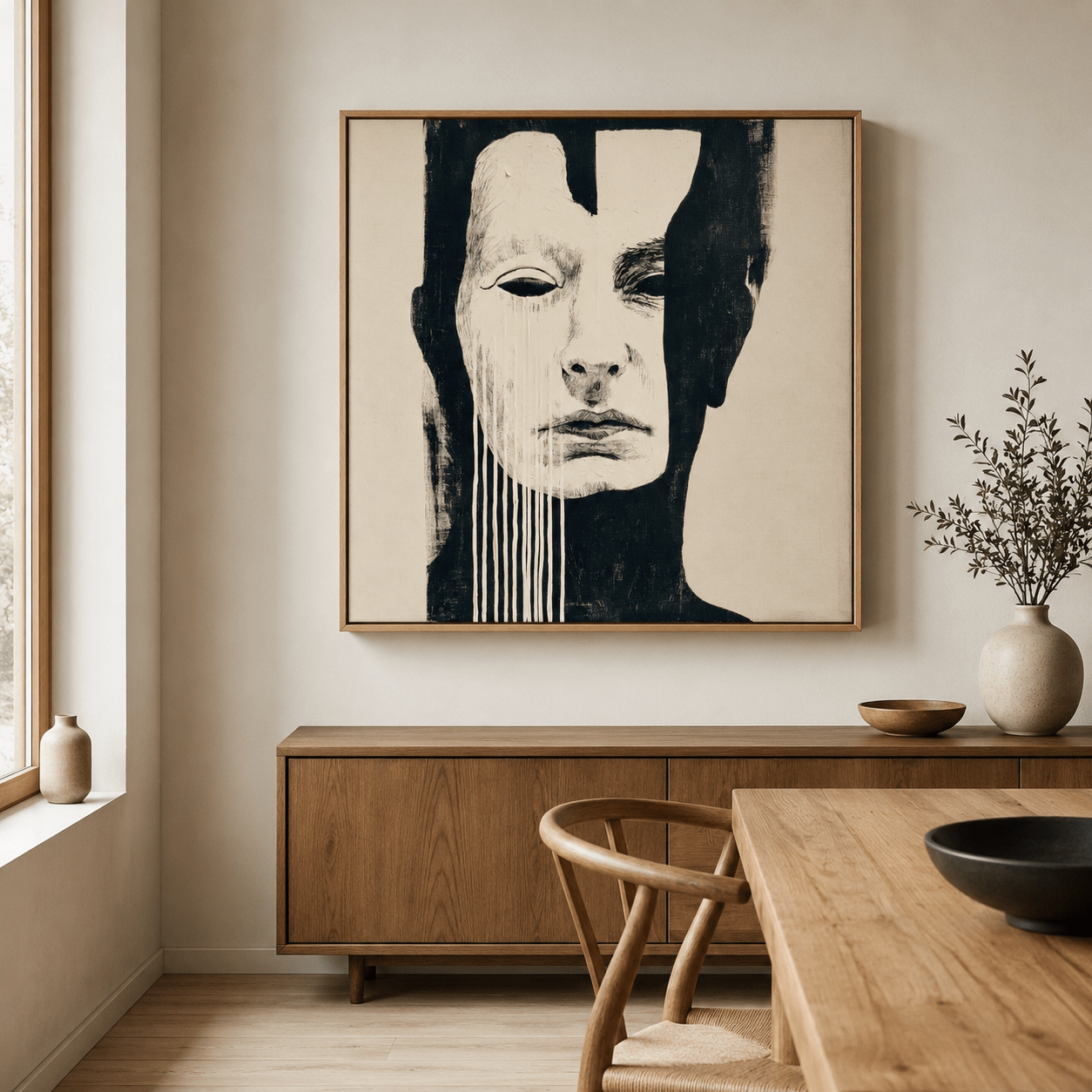 Large Black and White Canvas Wall Art — Half Light by Rossetti Art