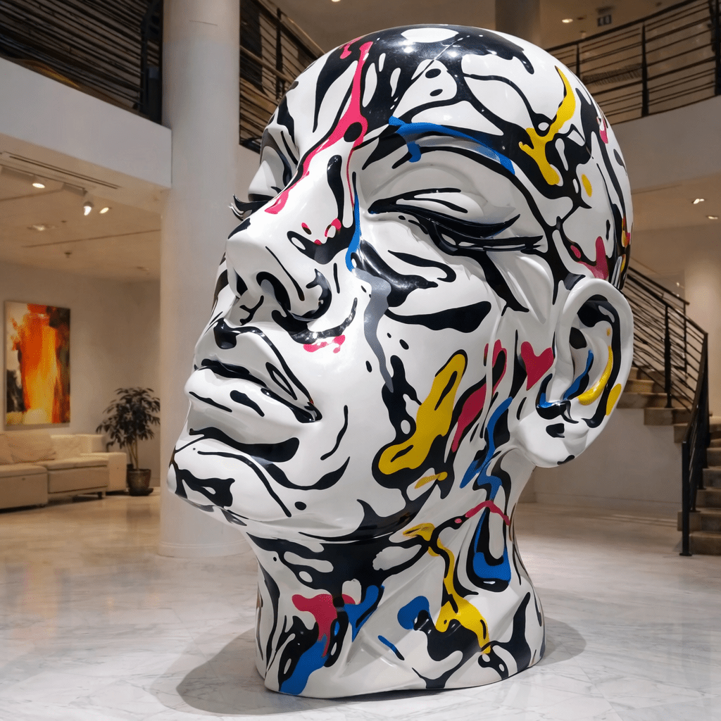 Large Head Sculpture Decor - Chromatic Quietude Bust