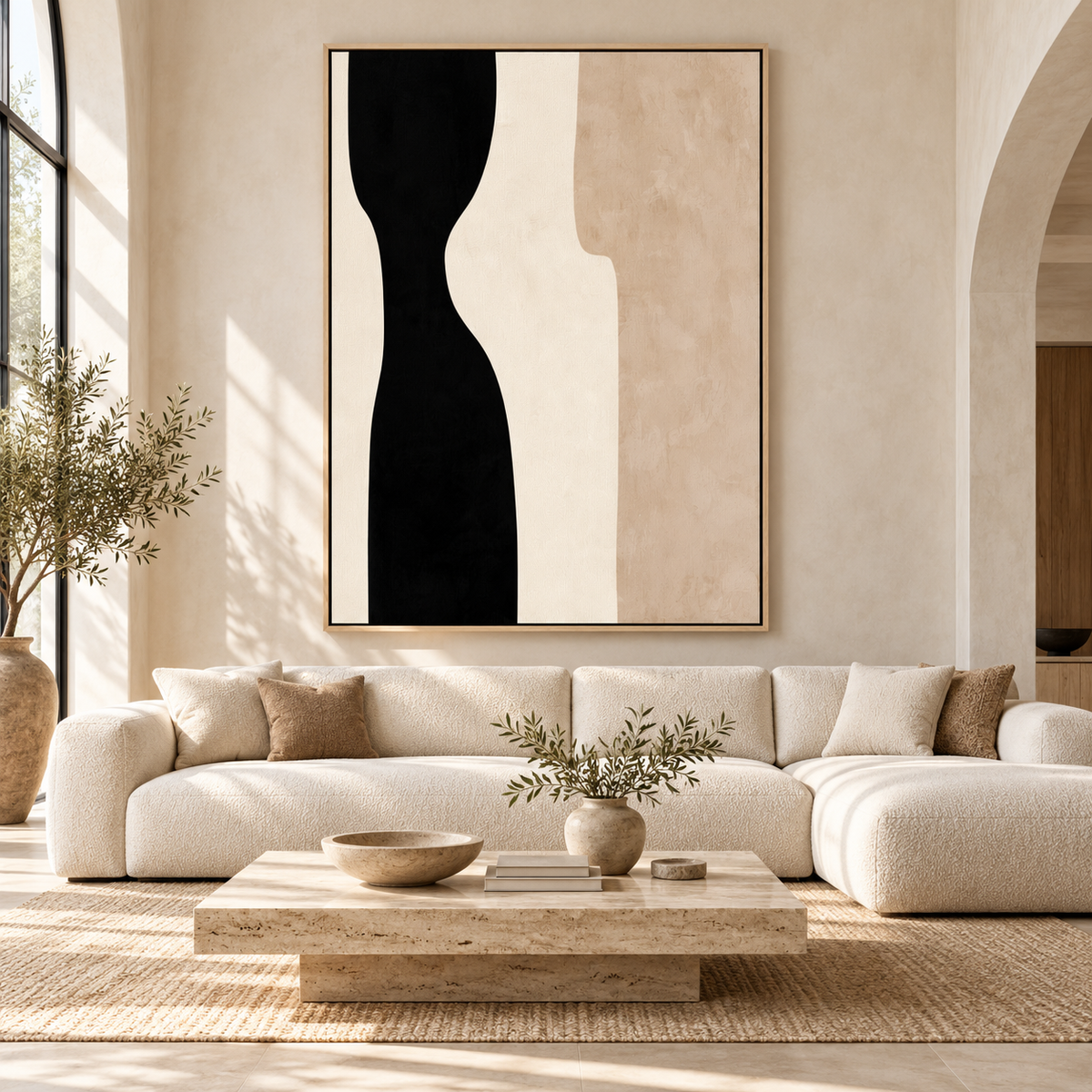 Large Neutral Wall Art – Quiet Hourglass by Rossetti Art
