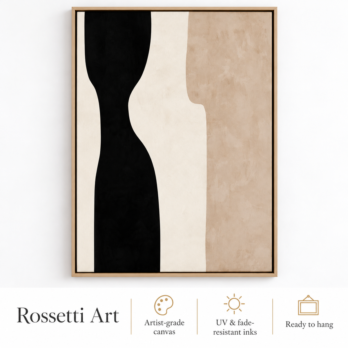 Large Neutral Wall Art – Quiet Hourglass by Rossetti Art