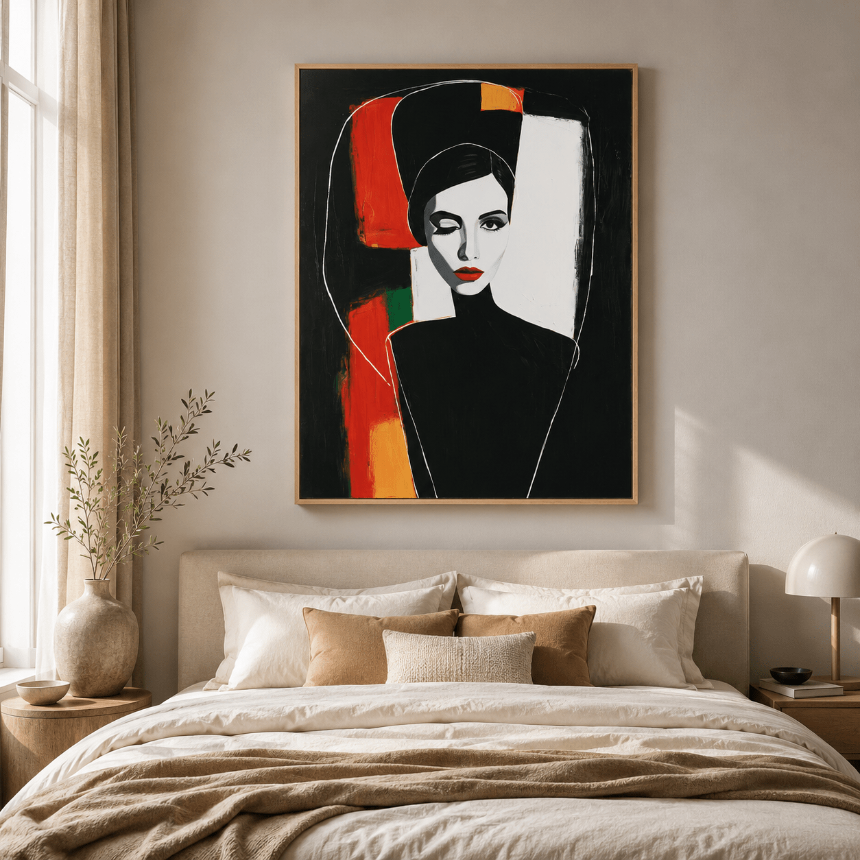 Large Portrait Wall Art Canvas Print — Scarlet Noir by Rossetti Art