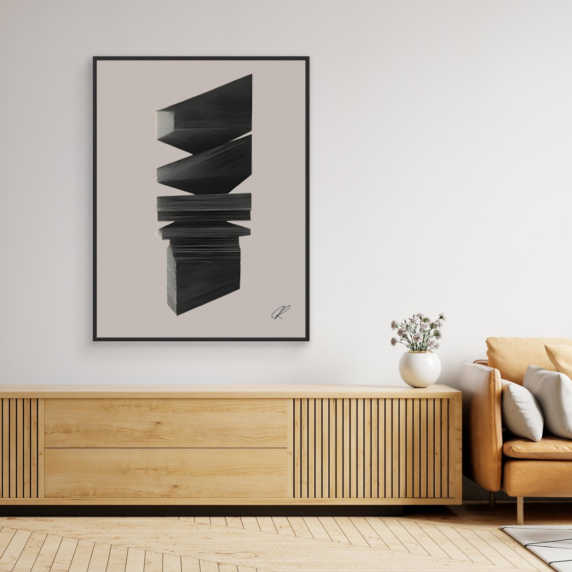 Canvas Print: Shadow Stack Rhythm – Architectural Abstract Art