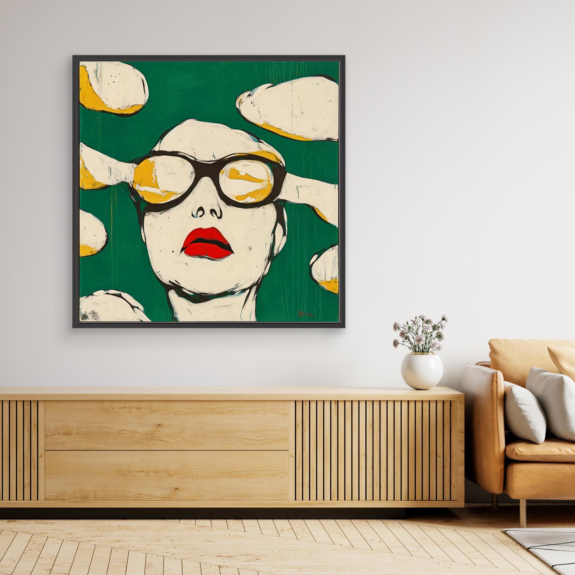 Canvas Print : Visionary Chic – Bold Modern Abstract Portrait Art