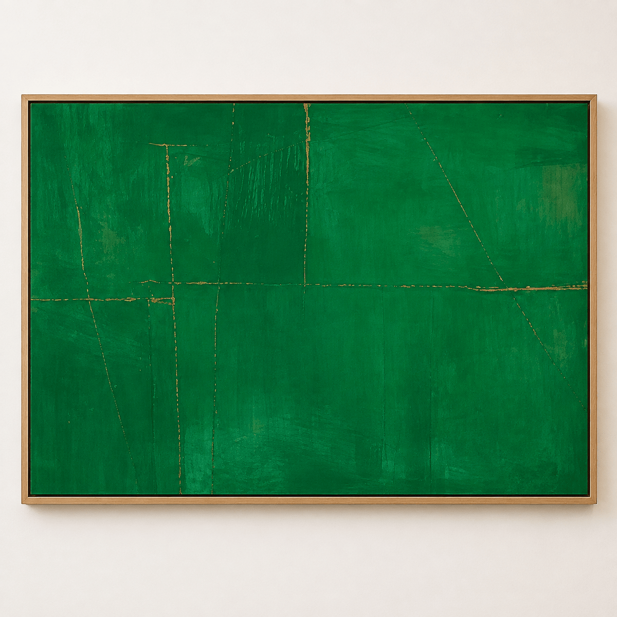 Malachite painting in emerald green and gold – Malachite Drift by Rossetti Art
