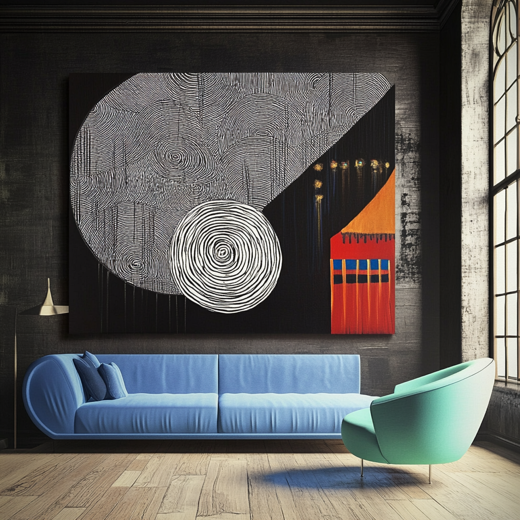 Canvas Print : Cosmic Echo - Modern Abstract Canvas Wall Art-Chiara Rossetti