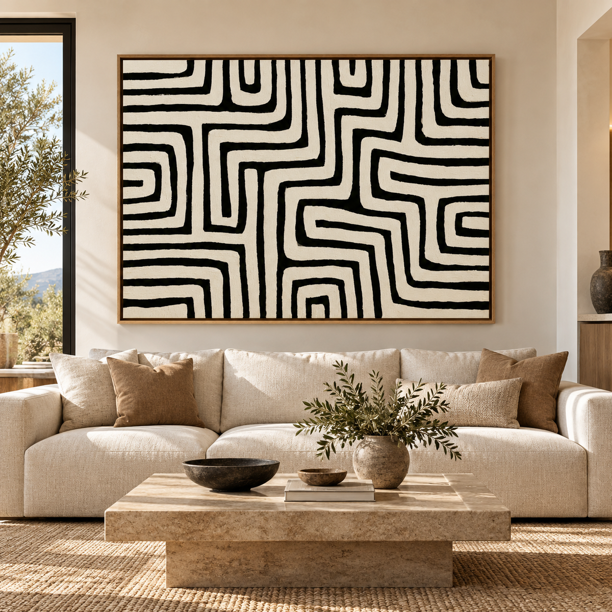 Maze Wall Art – Labyrinth Line by Rossetti Art – front view