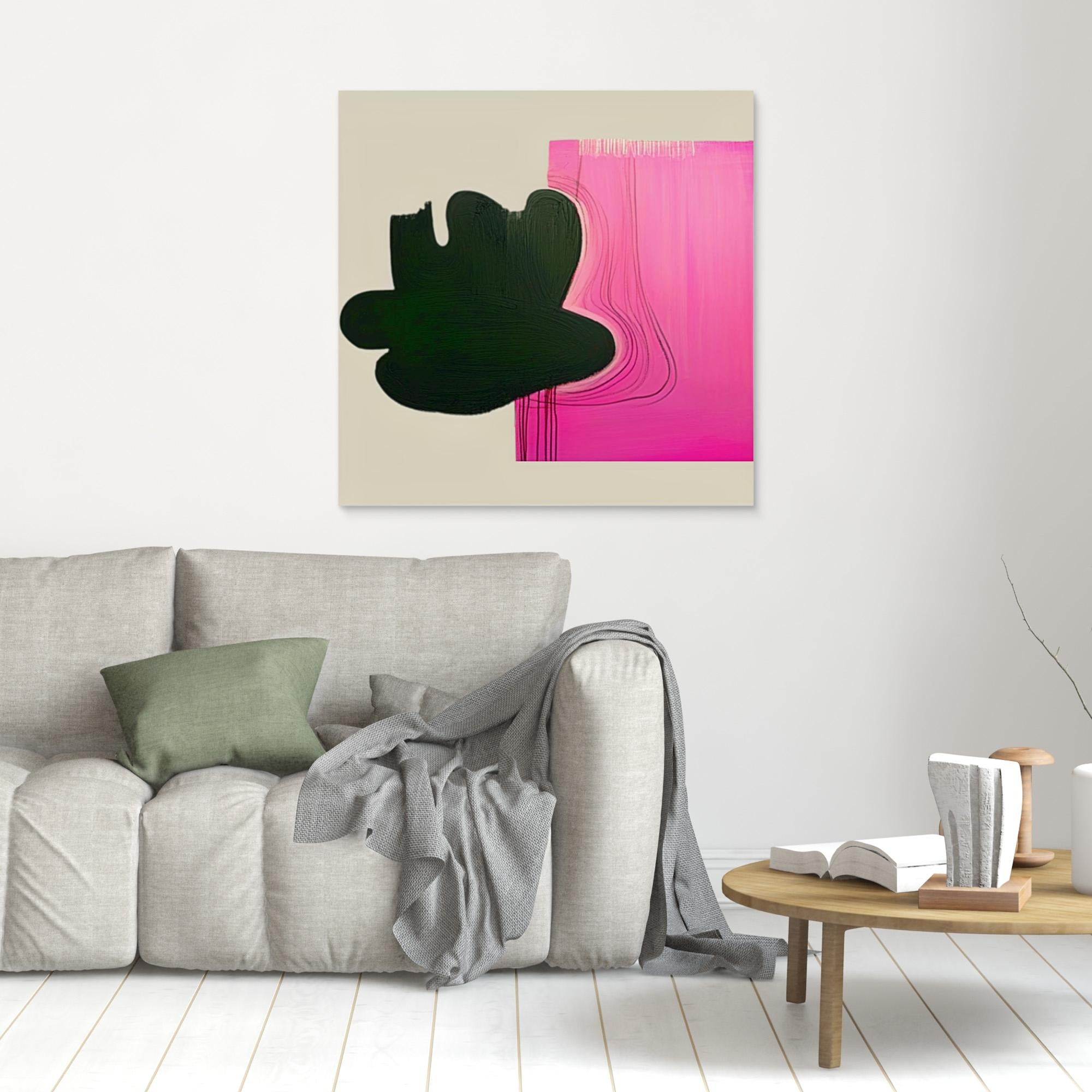 Canvas Print: Abstract Noir & Blush - Bold Modern Art