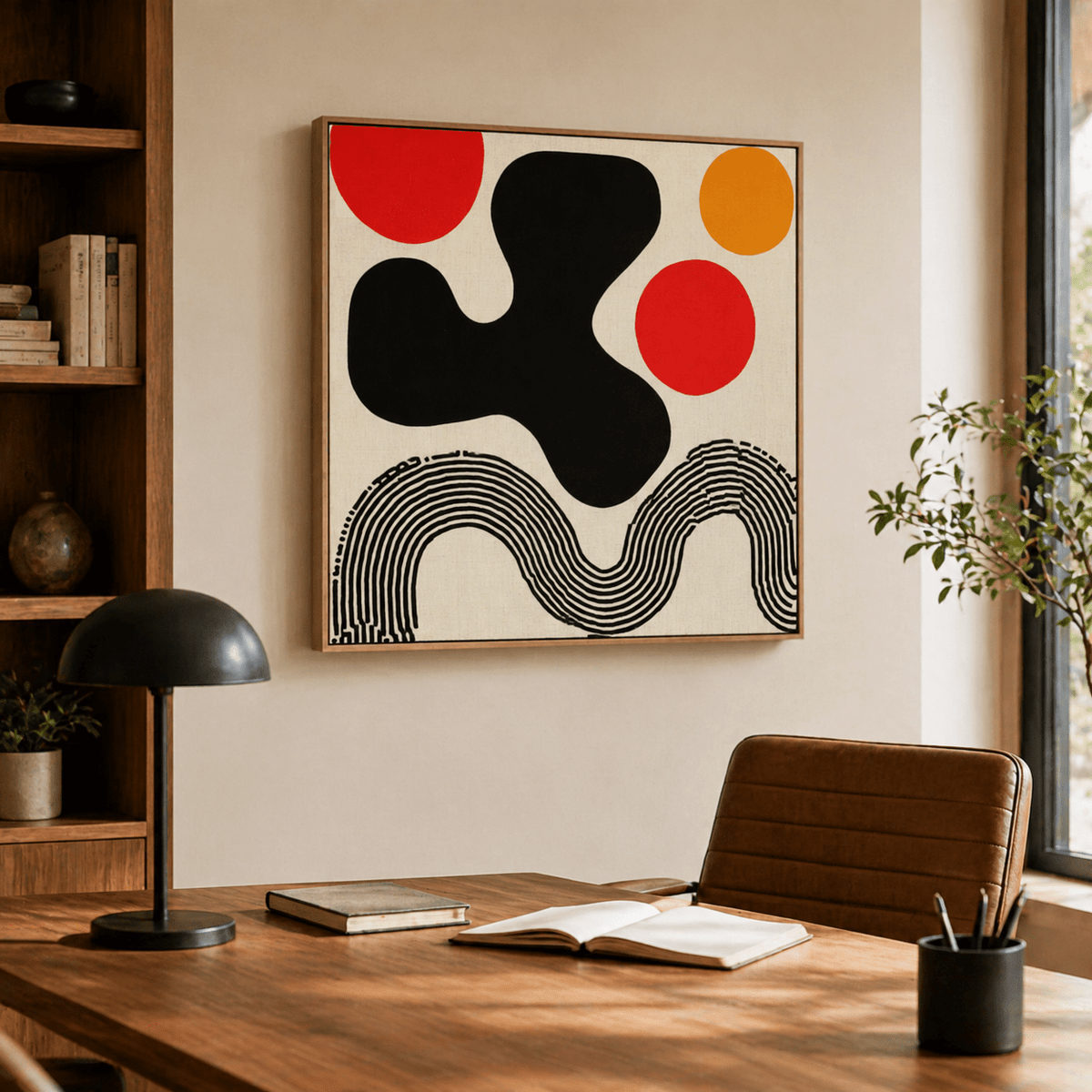 Mid Century Abstract Art Canvas Print — Orbital Drift by Rossetti Art
