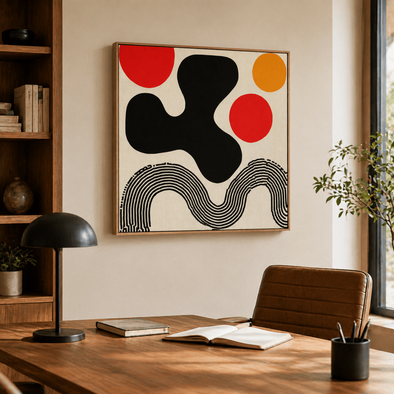 Mid Century Abstract Art Canvas Print — Orbital Drift by Rossetti Art