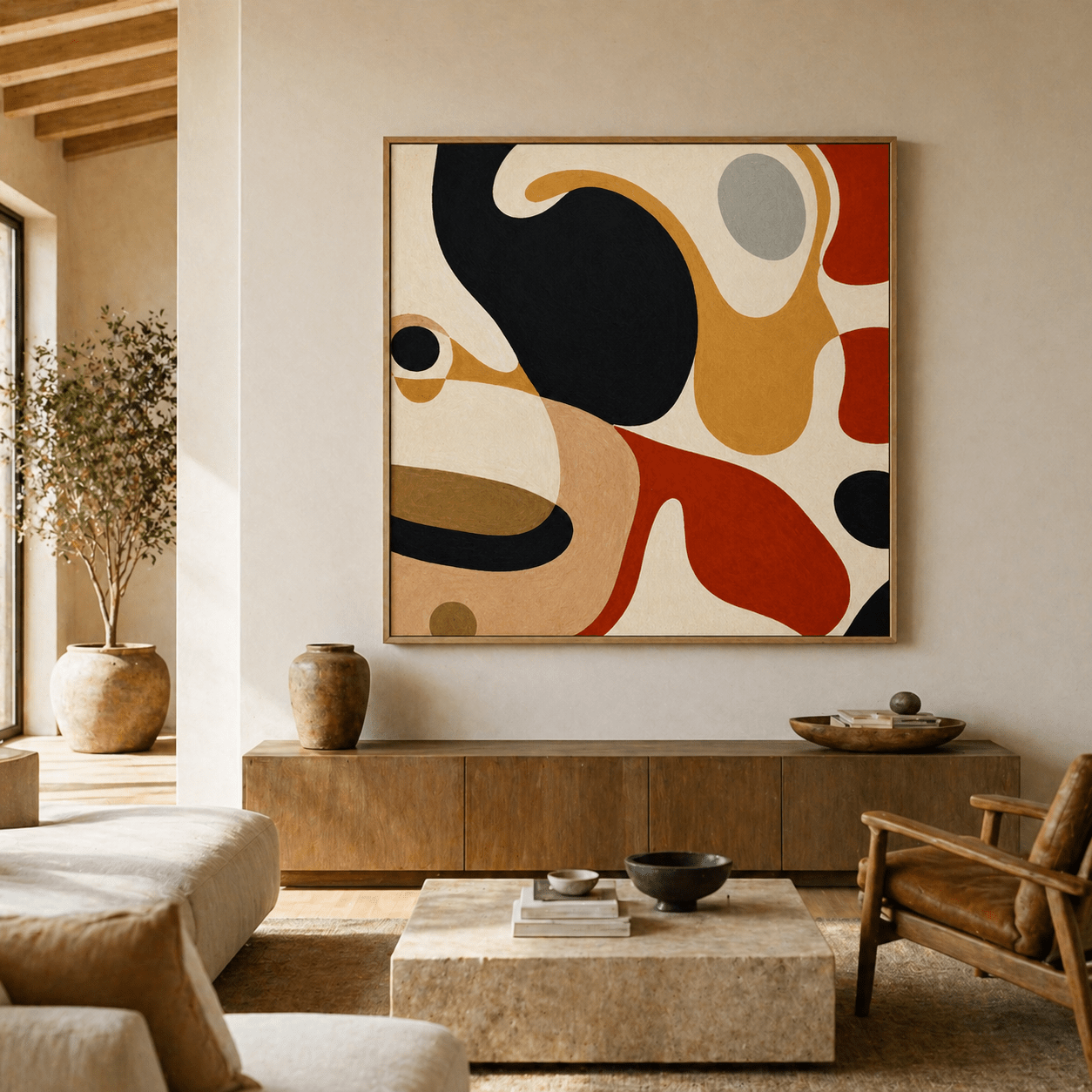 Mid Century Modern Wall Art Canvas — Free Forms by Rossetti Art