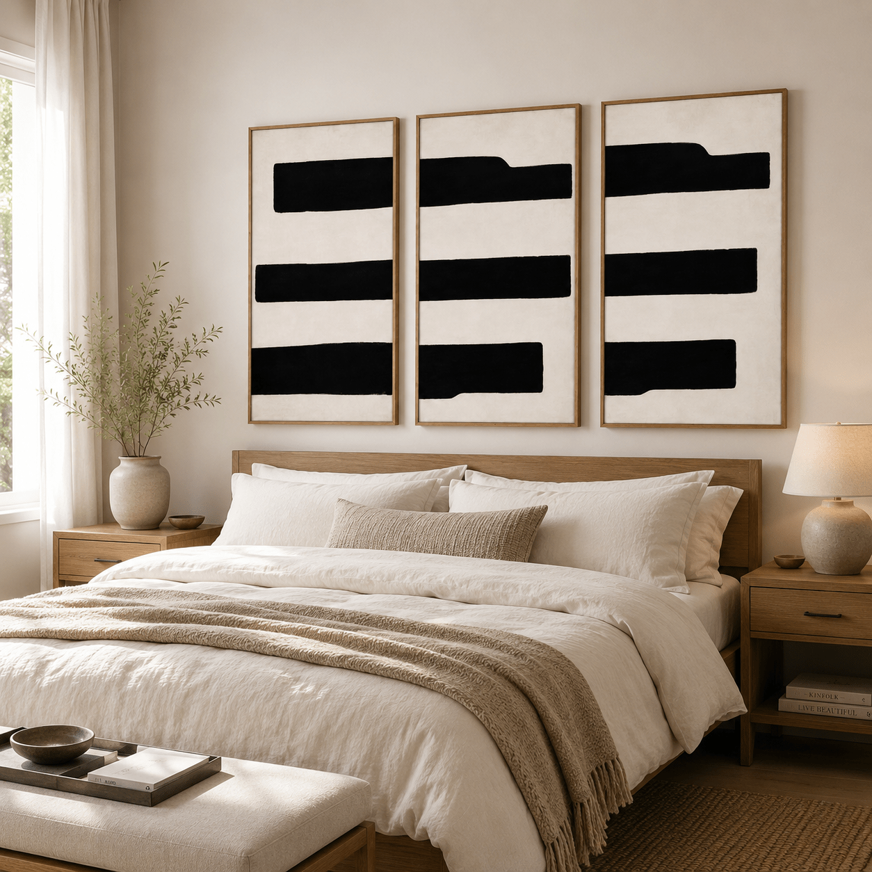 Minimalist Abstract Painting Original — Still Strata Set of 3 by Rossetti Art modern abstract canvas wall art by Rossetti Art – luxury interior design artwork for living room, bedroom, office – Bedroom Original Paintings Living Room Original Paintings Original Black & White