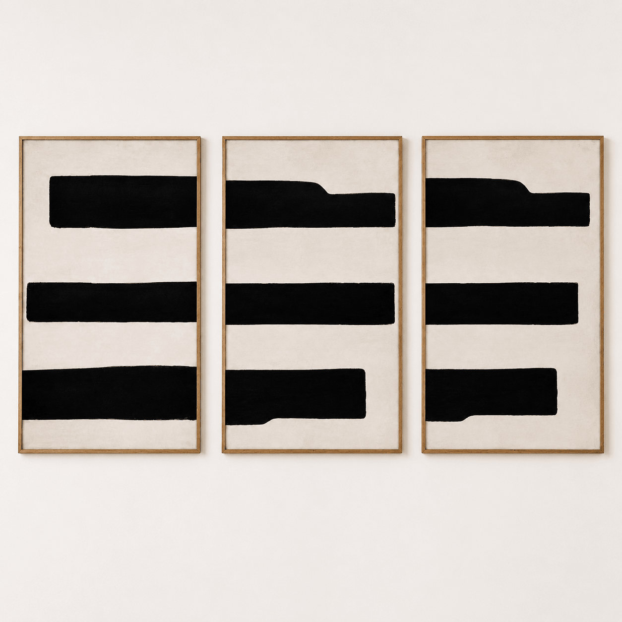 Minimalist Abstract Painting Original — Still Strata Set of 3 by Rossetti Art modern abstract canvas wall art by Rossetti Art – luxury interior design artwork for living room, bedroom, office – Bedroom Original Paintings Living Room Original Paintings Original Black & White