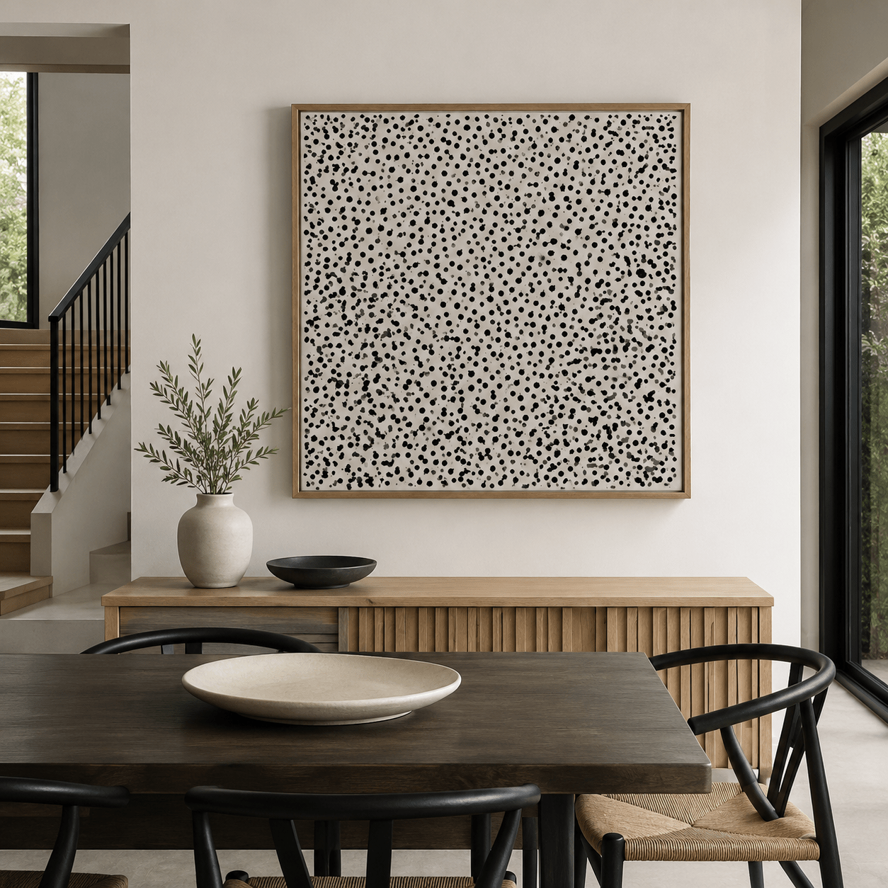 Minimalist Black and White Wall Art Canvas Print — Murmur by Rossetti Art