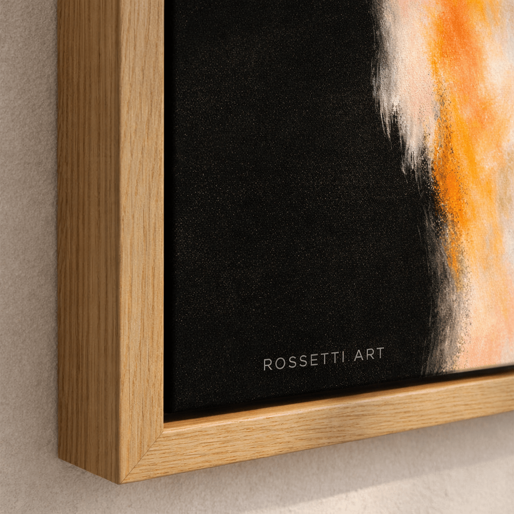 Minimalist Black Orange Canvas Print | Ember Veil by Rossetti Art