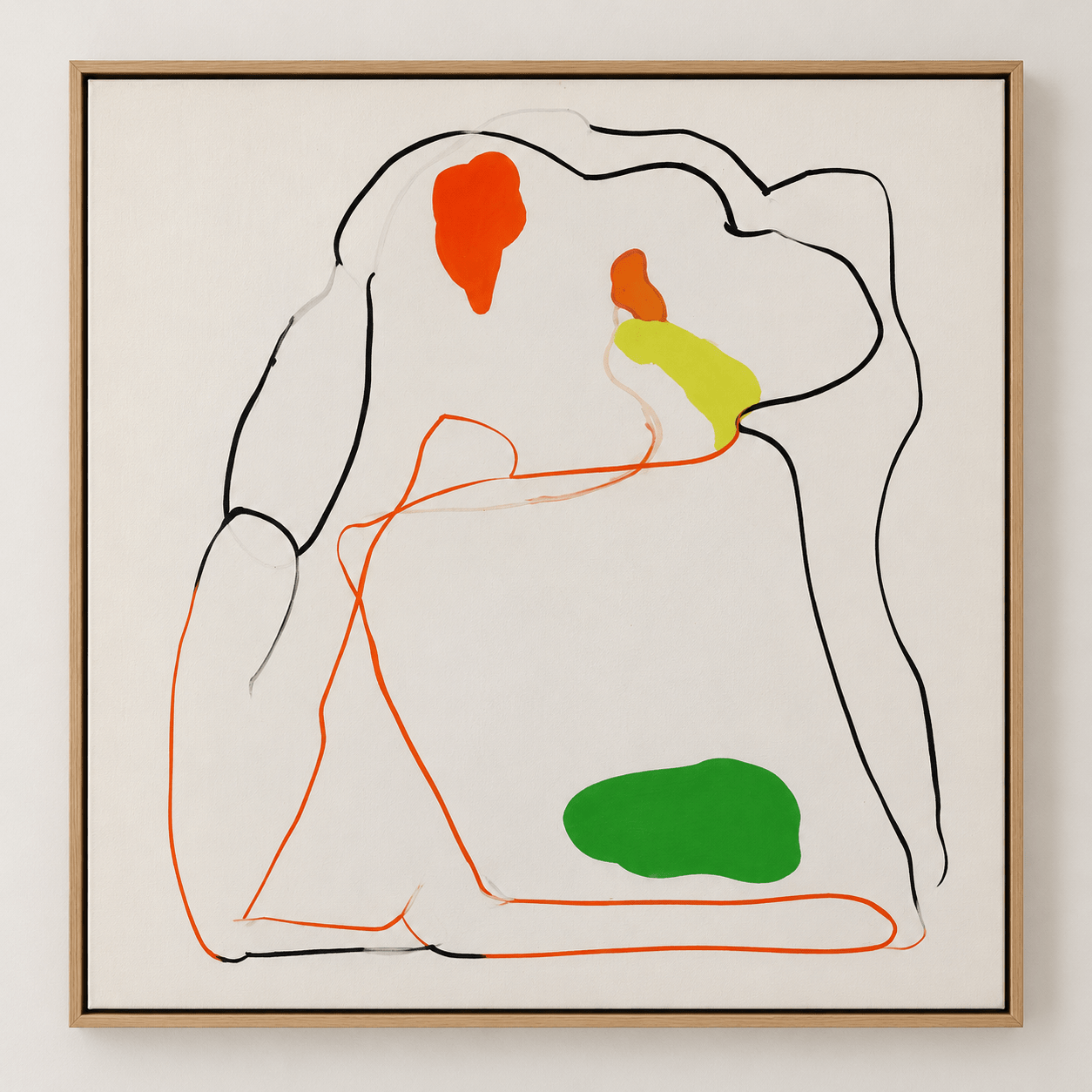Minimalist line art wall art — Sun-Kissed Repose framed canvas by Rossetti Art