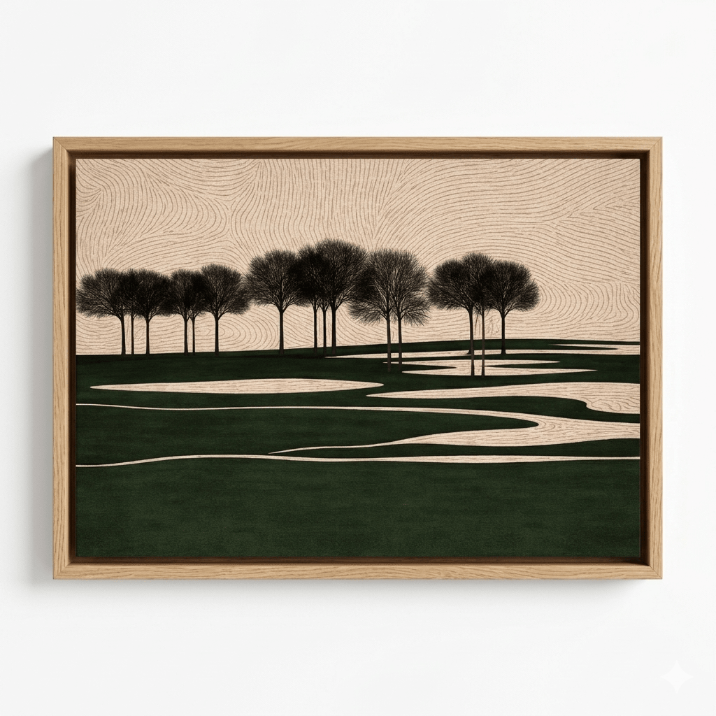 Minimalist Tree Landscape Canvas Wall Art – Silent Grove Horizon | Rossetti Art