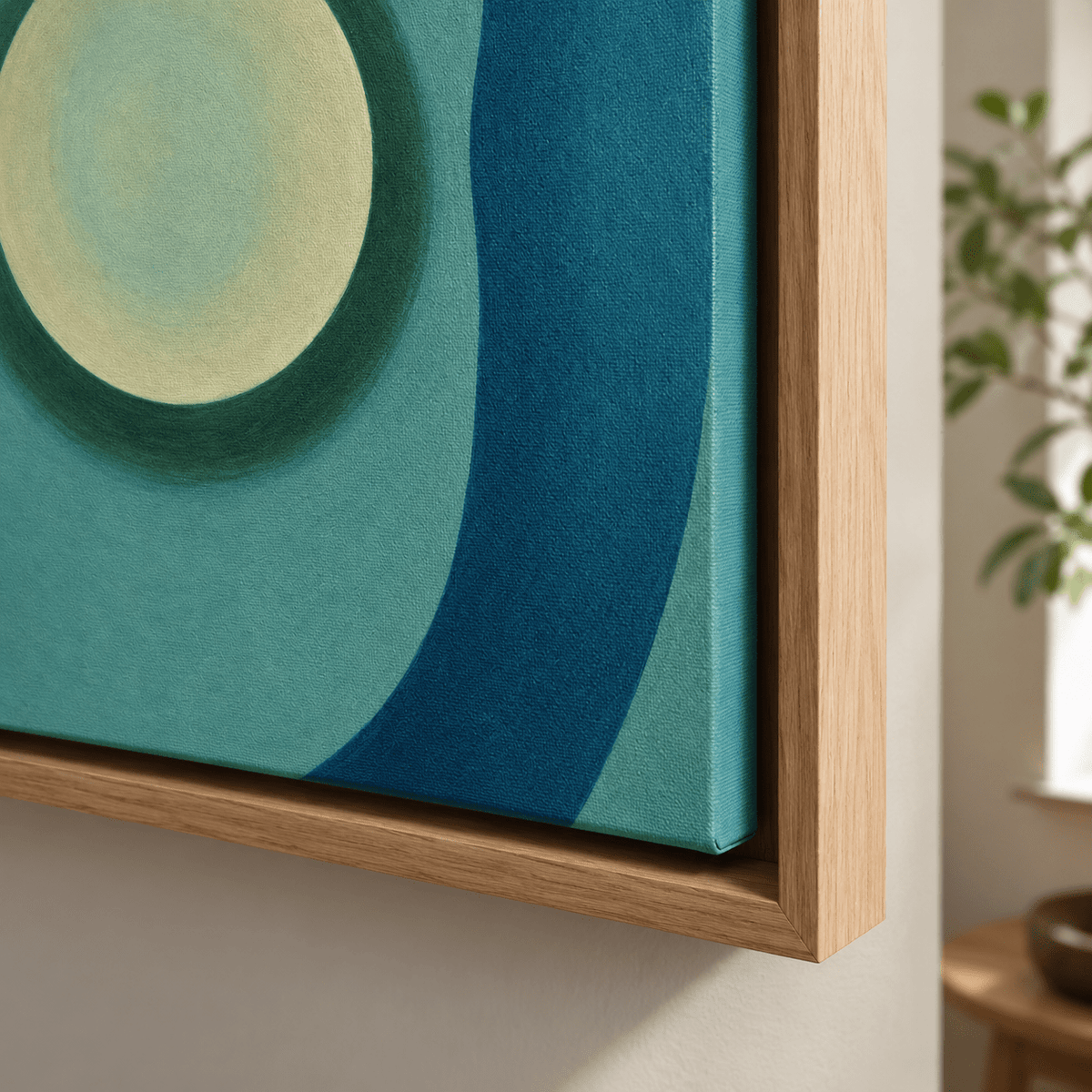 Minimalist Wall Art Canvas Print — Teal Orbit by Rossetti Art