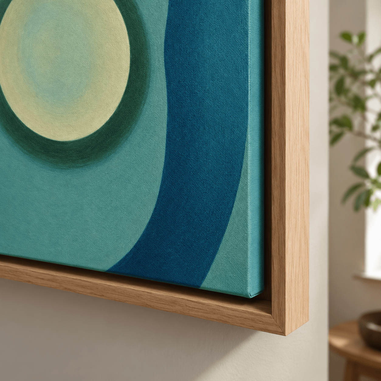Minimalist Wall Art Canvas Print — Teal Orbit by Rossetti Art