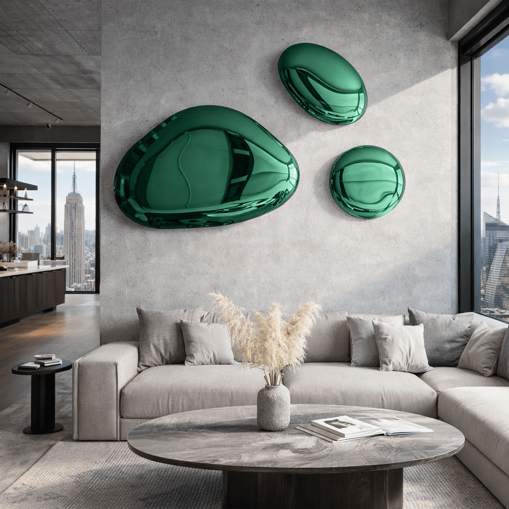 Modern 3D Metal Wall Art Sculpture in Stainless Steel