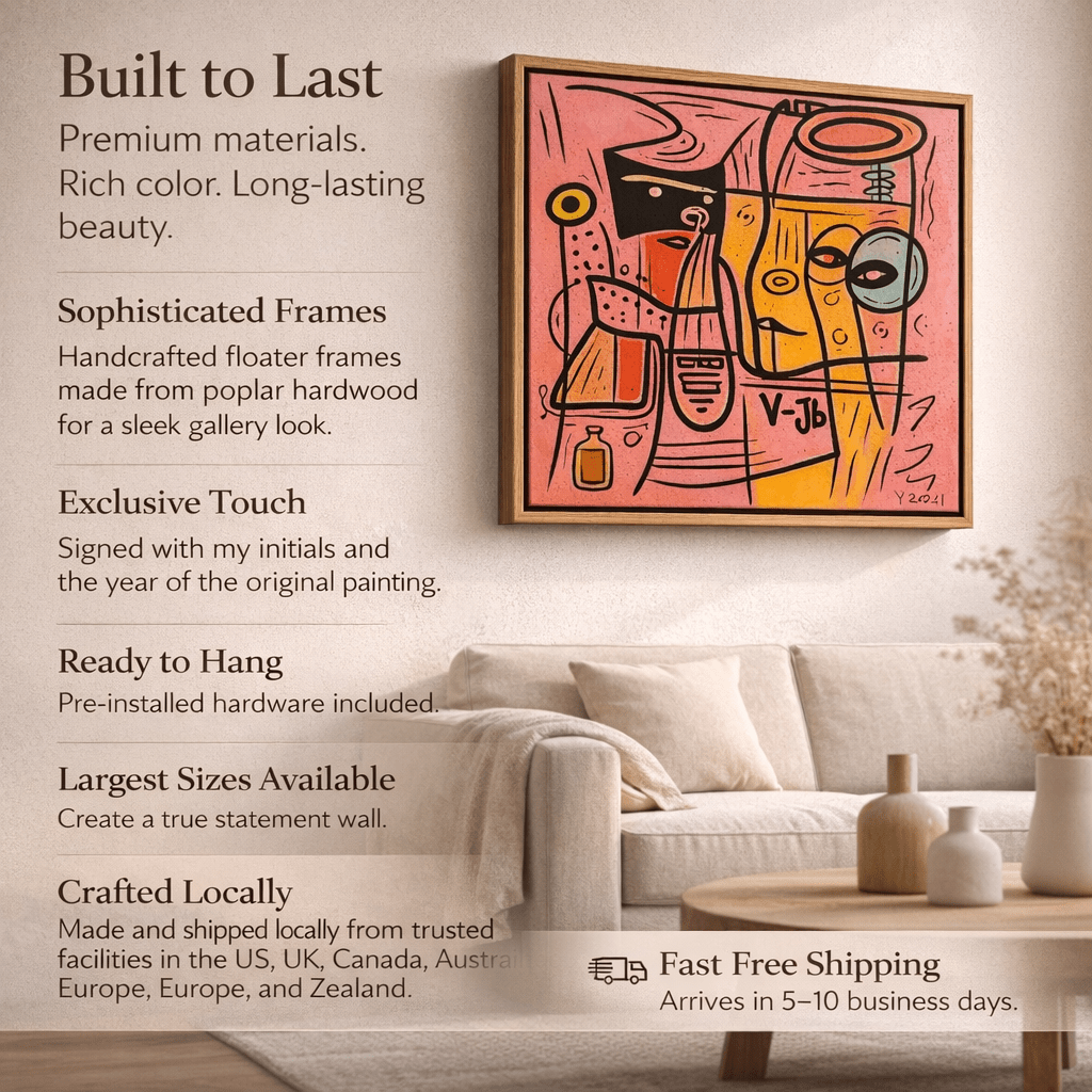 Modern Abstract Portrait Canvas Print – Velvet Echo by Rossetti Art