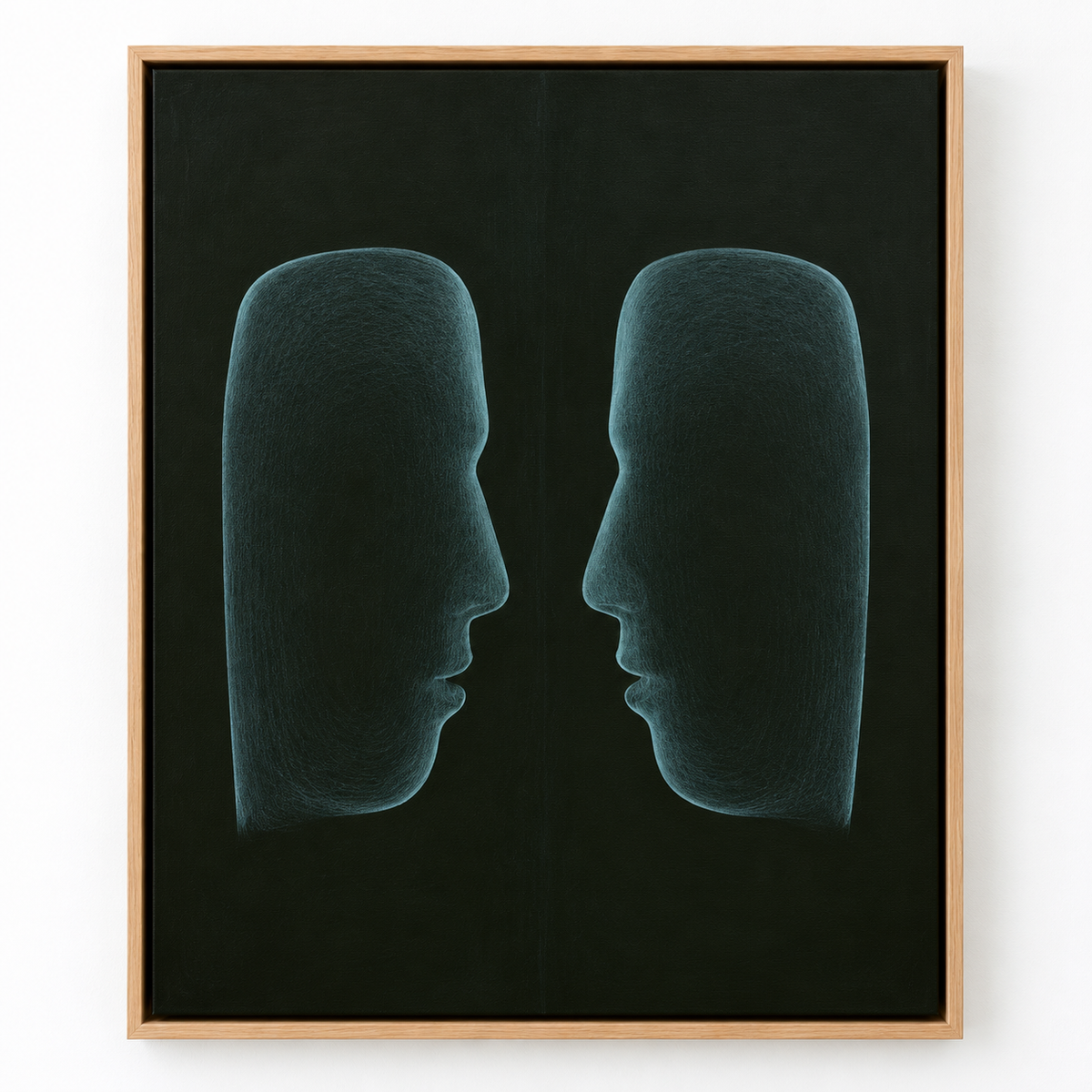Modern Face Art Canvas Print – Mirror Profiles framed canvas by Rossetti Art