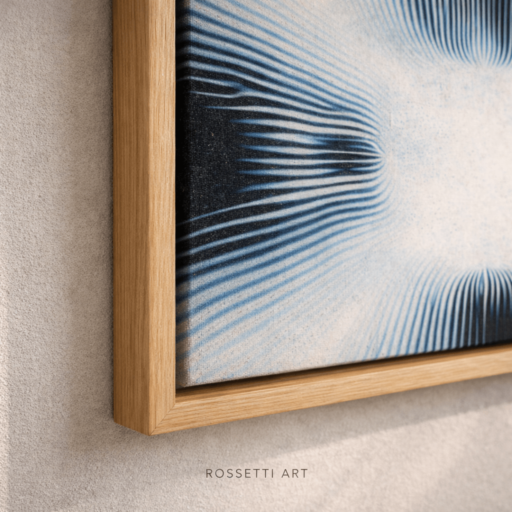 Modern Geometric Blue Wall Art Canvas Print – Ionic Radiance by Rossetti Art