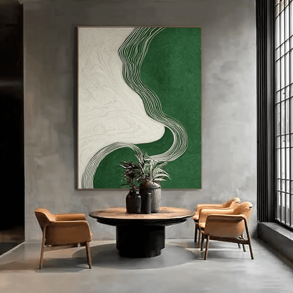Modern Sage Green Canvas Wall Art Painting