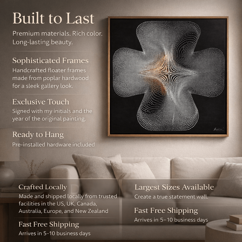 Monochrome Geometric Canvas Print - Solar Convergence | Rossetti Art