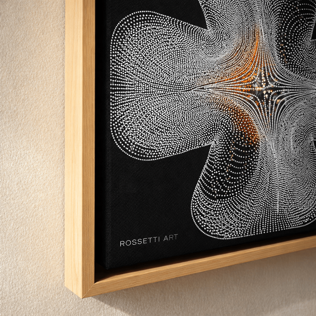 Monochrome Geometric Canvas Print - Solar Convergence | Rossetti Art