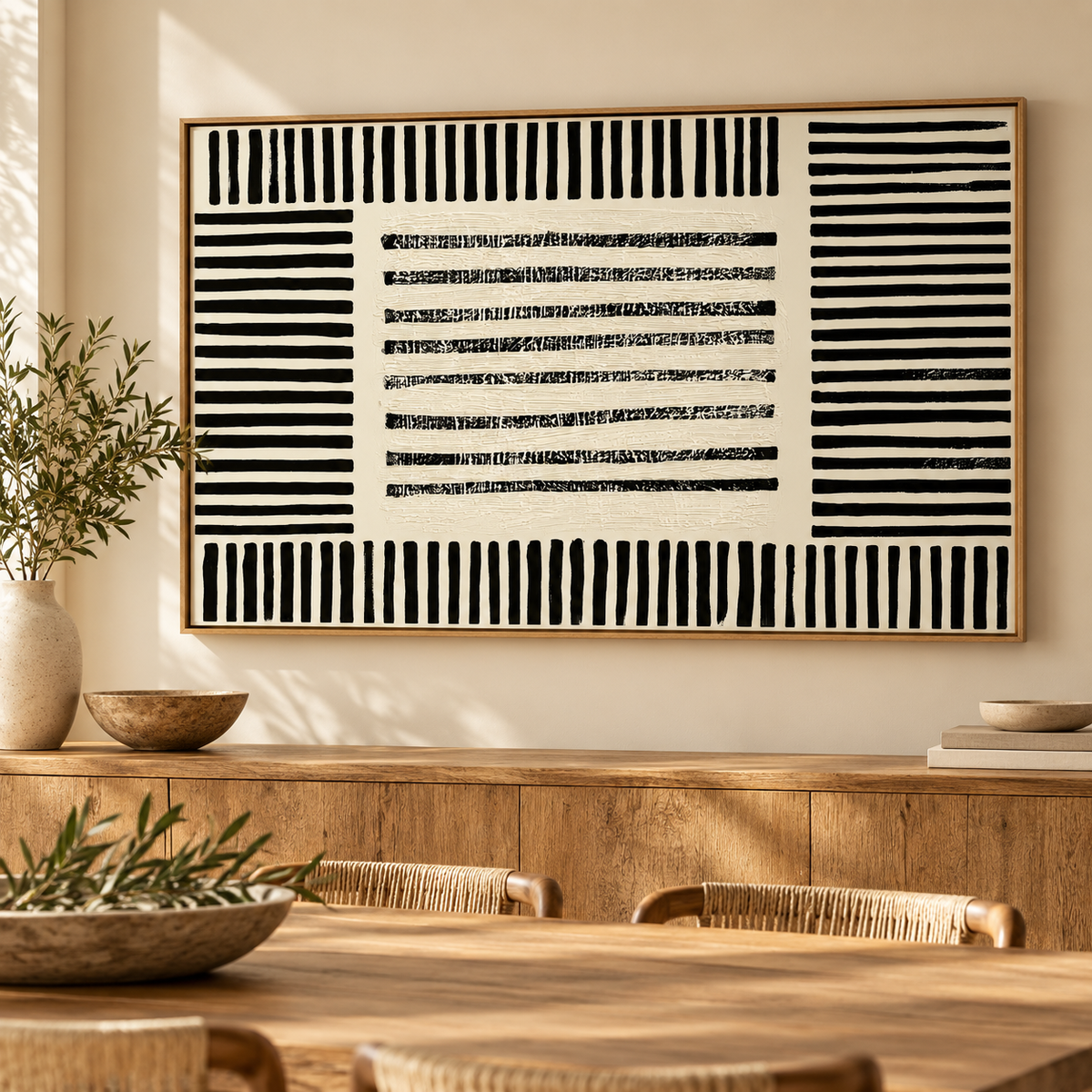 Mudcloth Wall Art – Woven Frame by Rossetti Art, room styling