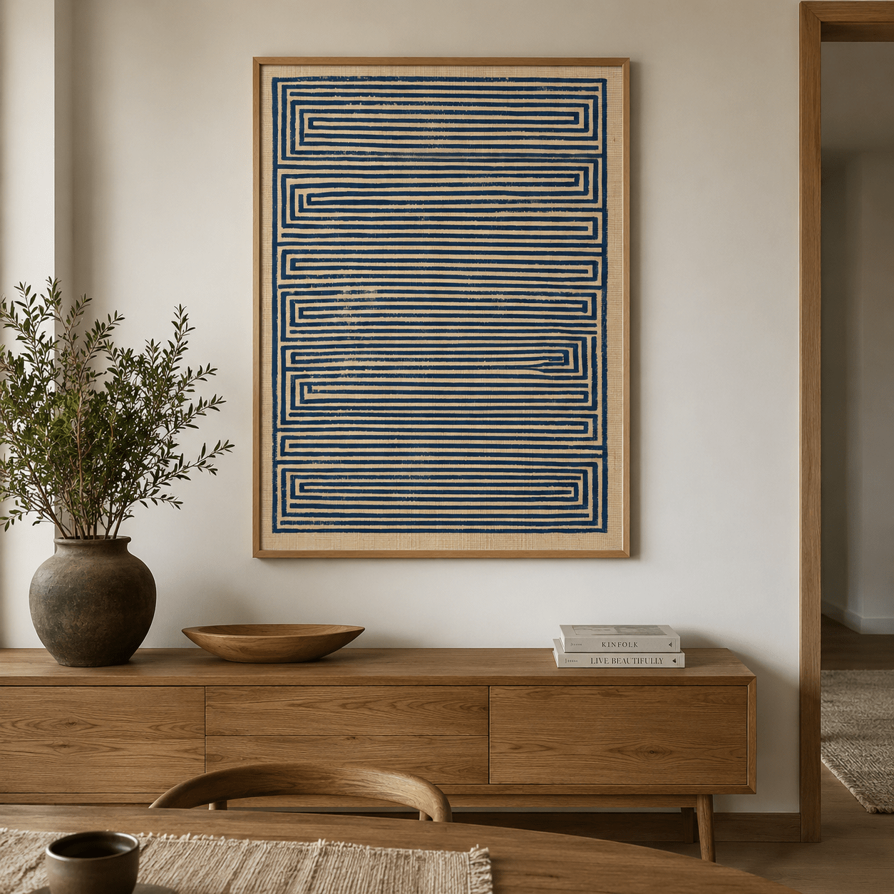 Navy Abstract Wall Art — Blueprint | Rossetti Art