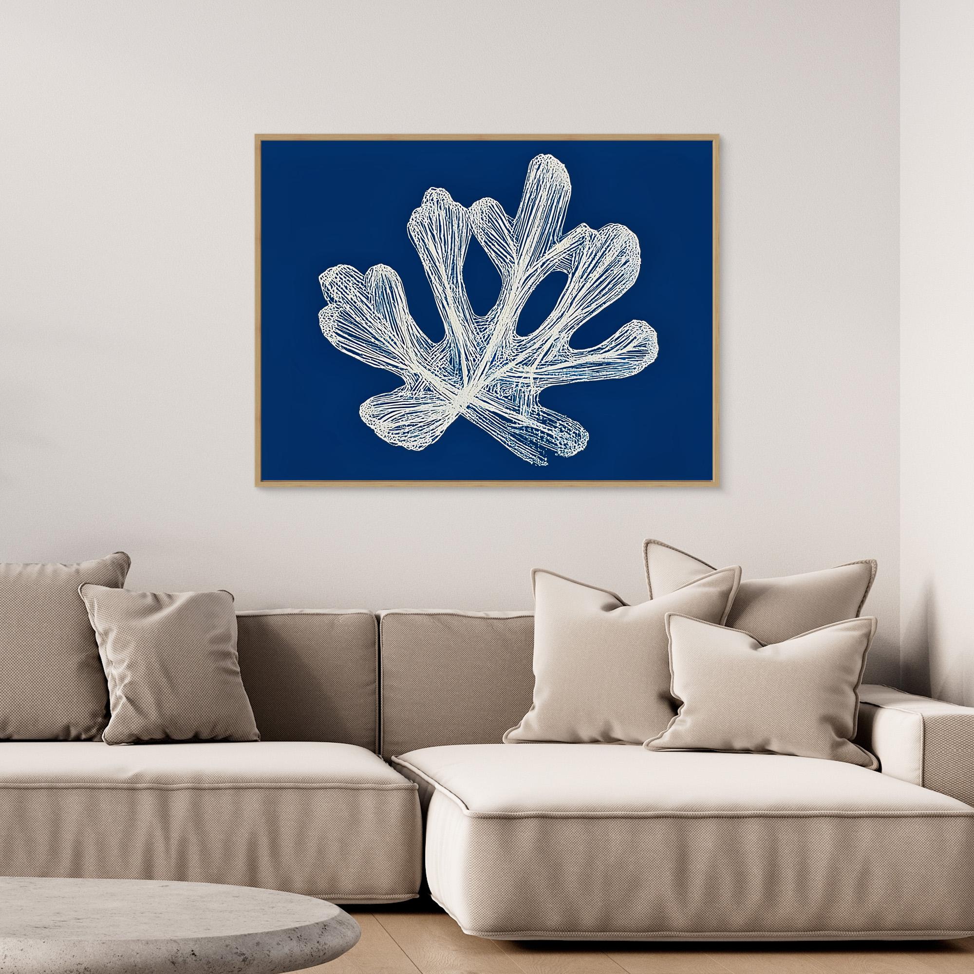 Canvas Print: Ocean Coral Elegance – Blue Nautical Prints