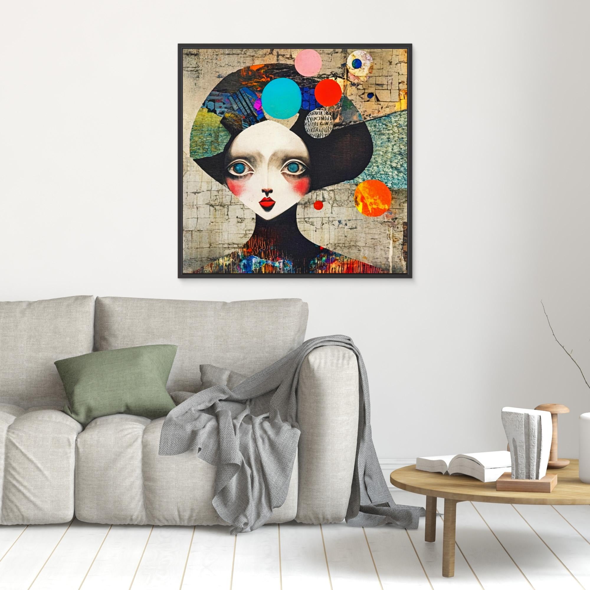 Original Painting : "Whimsical Vision" - Abstract Portrait Print | Vibrant Surreal Wall Art