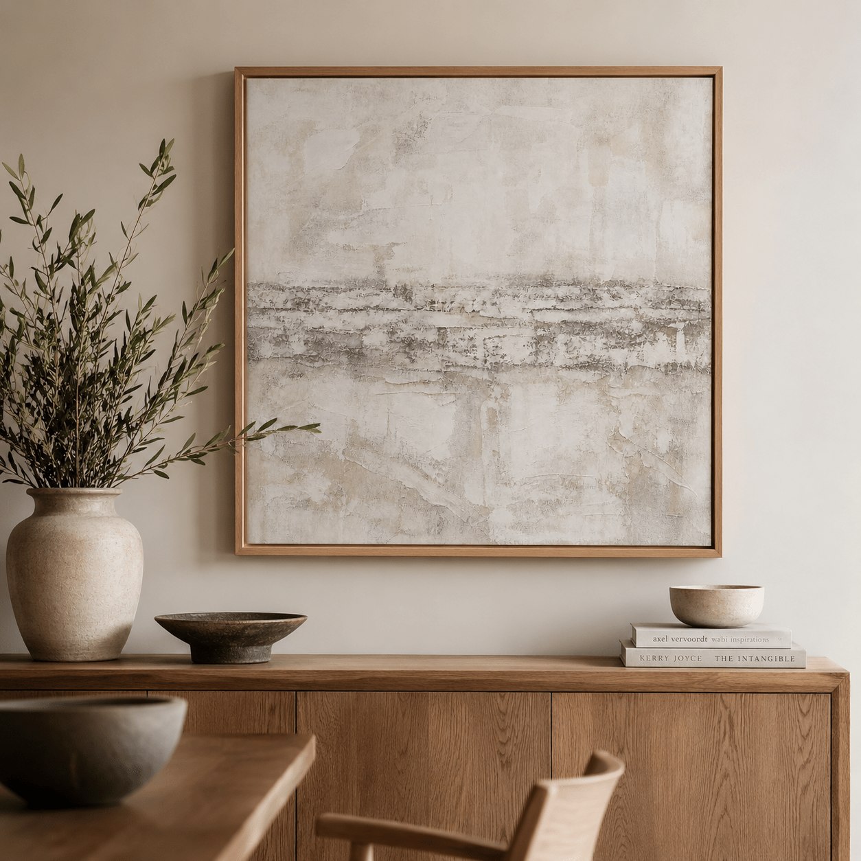 Neutral Abstract Painting Original Painting — Threshold by Rossetti Art