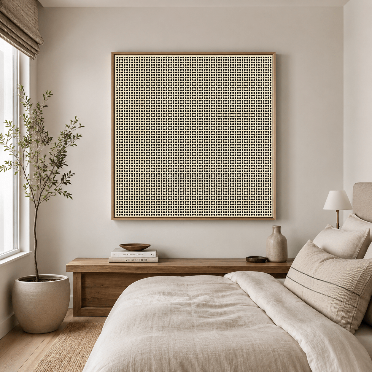 Neutral Abstract Wall Art Beige Black Canvas Print — Murmur by Rossetti Art